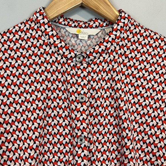Boden Jersey Shirt Dress Cap Sleeve Buttoned Bodice US Size 4, UK size 8 - Picture 2 of 9
